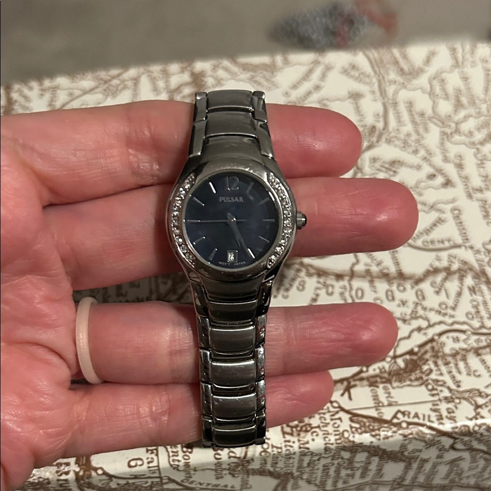 Pulsar Diamond and Silver Navy Back women’s  Silver Watch